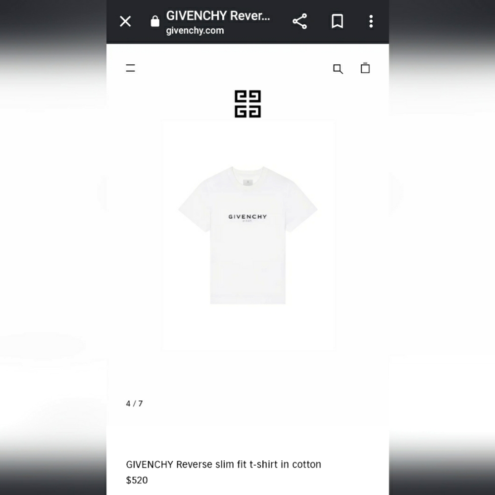 Givenchy Paris White T-shirt. Size small. Slim fit. 100% cotton.